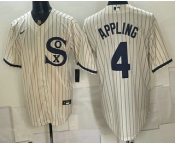 Men's Chicago White Sox #4 Luke Appling Cream Player Name 2021 Field of Dreams Authentic Jersey Men's Chicago White Sox #4 Luke Appling Cream Player Name 2021 Field of Dreams Authentic Jersey