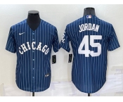 Men's Chicago White Sox #45 Michael Jordan Navy Cool Base Stitched Jersey