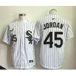 Men's Chicago White Sox #45 Michael Jordan White Limited Stitched Baseball Jersey Men's Chicago White Sox #45 Michael Jordan White Limited Stitched Baseball Jersey