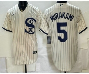 Men's Chicago White Sox #5 Munetaka Murakami Cream Player Name 2021 Field of Dreams Authentic Jersey Men's Chicago White Sox #5 Munetaka Murakami Cream Player Name 2021 Field of Dreams Authentic Jersey