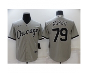 Men's Chicago White Sox #79 Jose Abreu Grey Road Flex Base Authentic Collection Jersey