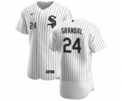 Men's Nike Chicago White Sox #24 Yasmani Grandal White Home 2020 Authentic Player Baseball Jersey