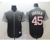 Men's Nike Chicago White Sox #45 Jordan Majestic Grey Drift Fashion MLB Jersey