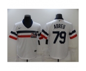 Men's Nike Chicago White Sox #79 Jose Abreu White Throwback Jersey