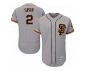 Men's Majestic San Francisco Giants #2 Denard Span Gray Flexbase Authentic Collection MLB Jersey