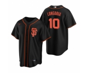 Men's Nike San Francisco Giants #10 Evan Longoria Black Alternate Stitched Baseball Jersey