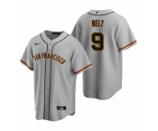Men's Nike San Francisco Giants #9 Brandon Belt Gray Road Stitched Baseball Jersey