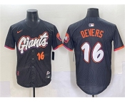 Men's San Francisco Giants #16 Rafael Devers Anthracite 2025 City Connect Limited Stitched Baseball Jersey