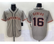 Men's San Francisco Giants #16 Rafael Devers Gray Cool Base Stitched Baseball Jersey
