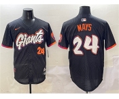 Men's San Francisco Giants #24 Willie Mays Anthracite 2025 City Connect Limited Stitched Baseball Jersey