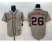 Men's San Francisco Giants #26 Matt Chapman Gray Cool Base Stitched Baseball Jersey