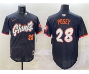 Men's San Francisco Giants #28 Buster Posey Anthracite 2025 City Connect Limited Stitched Baseball Jersey