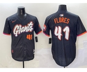 Men's San Francisco Giants #41 Wilmer Flores Anthracite 2025 City Connect Limited Stitched Baseball Jersey