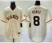 Men's San Francisco Giants #8 Hunter Pence Cream Limited Stitched Jersey