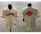 Men's San Francisco Giants Cream Team Big Logo Limited Stitched Baseball Jersey