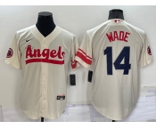 Men's Los Angeles Angels #14 Tyler Wade Cream 2022 City Connect Cool Base Stitched Jersey