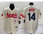 Men's Los Angeles Angels #14 Tyler Wade Number Cream 2022 City Connect Cool Base Stitched Jersey