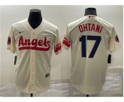 Men's Los Angeles Angels #17 Shohei Ohtani Cream 2022 City Connect Cool Base Stitched Jersey