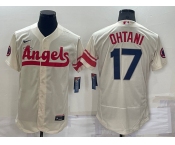 Men's Los Angeles Angels #17 Shohei Ohtani Cream 2022 City Connect Flex Base Stitched Jersey