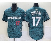 Men's Los Angeles Angels #17 Shohei Ohtani Number Teal 2023 All Star Cool Base Stitched Jersey1