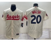Men's Los Angeles Angels #20 Jared Walsh Cream 2022 City Connect Flex Base Stitched Jersey