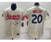 Men's Los Angeles Angels #20 Jared Walsh Number Cream 2022 City Connect Flex Base Stitched Jersey