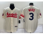 Men's Los Angeles Angels #3 Taylor Ward Cream 2022 City Connect Cool Base Stitched Jersey