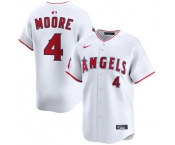 Men's Los Angeles Angels #4 Christian Moore White Home Limited Stitched Baseball Jersey