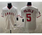 Men's Los Angeles Angels #5 Albert Pujols White Stitched Baseball Jersey Men's Los Angeles Angels #5 Albert Pujols White Stitched Baseball Jersey