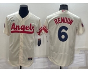 Men's Los Angeles Angels #6 Anthony Rendon Cream 2022 City Connect Flex Base Stitched Jersey