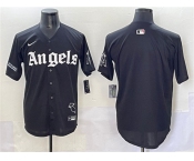 Men's Los Angeles Angels Blank Black 'Gothic Halo Edition' Vapor Limited Stitched Baseball Jersey