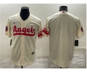 Men's Los Angeles Angels Blank Cream 2022 City Connect Cool Base Stitched Jersey