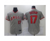 Men's Los Angeles Angels of Anaheim #17 Shohei Ohtani Grey Road Flex Base Authentic Collection Jersey