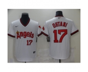 Men's Nike Los Angeles Angels #17 Shohei Ohtani White Throwback Baseball Jersey