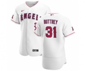 Men's Nike Los Angeles Angels #31 Ty Buttrey White Home 2020 Authentic Player Baseball Jersey