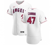 Men's Nike Los Angeles Angels #47 Griffin Canning White Home 2020 Authentic Player Baseball Jersey