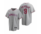 Men's Nike Los Angeles Angels #9 Tommy La Stella Gray Road Stitched Baseball Jersey