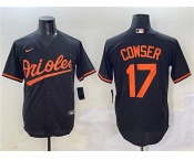 Men's Baltimore Orioles #17 Colton Cowser Black Cool Base Stitched Jersey