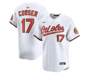 Men's Baltimore Orioles #17 Colton Cowser White 2025 Home Limited Stitched Baseball Jersey