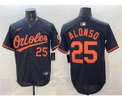 Men's Baltimore Orioles #25 Pete Alonso Black 2025 Limited Stitched Baseball Jersey Men's Baltimore Orioles #25 Pete Alonso Black 2025 Limited Stitched Baseball Jersey