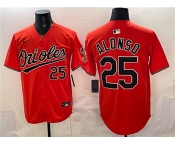 Men's Baltimore Orioles #25 Pete Alonso Orange 2025 Limited Stitched Baseball Jersey Men's Baltimore Orioles #25 Pete Alonso Orange 2025 Limited Stitched Baseball Jersey