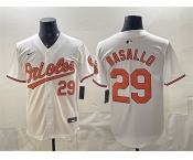 Men's Baltimore Orioles #29 Samuel Basallo White 2025 Limited Stitched Baseball Jersey Men's Baltimore Orioles #29 Samuel Basallo White 2025 Limited Stitched Baseball Jersey