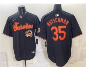 Men's Baltimore Orioles #35 Adley Rutschman Black With Patch Vapor Premier Limited Stitched Baseball Jersey Men's Baltimore Orioles #35 Adley Rutschman Black With Patch Vapor Premier Limited Stitched Baseball Jersey