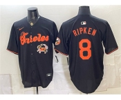 Men's Baltimore Orioles #8 Cal Ripken Jr. Black With Patch Vapor Premier Limited Stitched Baseball Jersey Men's Baltimore Orioles #8 Cal Ripken Jr. Black With Patch Vapor Premier Limited Stitched Baseball Jersey