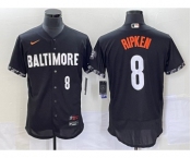 Men's Baltimore Orioles #8 Cal Ripken Jr Number Black 2023 City Connect Flex Base Stitched Jersey