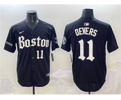 Men's Boston Red Sox #11 Rafael Devers Black Gothic Vapor Limited Stitched Baseball Jersey