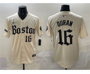 Men's Boston Red Sox #16 Jarren Duran Cream Gothic Vapor Limited Stitched Baseball Jersey