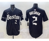 Men's Boston Red Sox #2 Alex Bregman Black Gothic Vapor Limited Stitched Baseball Jersey