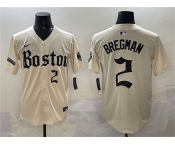 Men's Boston Red Sox #2 Alex Bregman Cream Gothic Vapor Limited Stitched Baseball Jersey