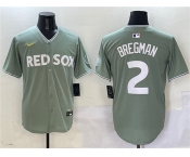 Men's Boston Red Sox #2 Alex Bregman Green 2025 City Connect Limited Stitched Baseball Jersey